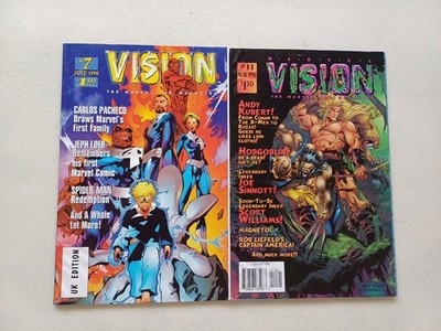 Marvel Vision Magazine Comic Lot #7 #11 Fantastic Four X-Men Wolverine 1996