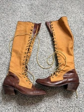 Rare Jeffery Campbell Joe 2 Tone Lace Up Leather Suede Boot Used Some Flaws 8