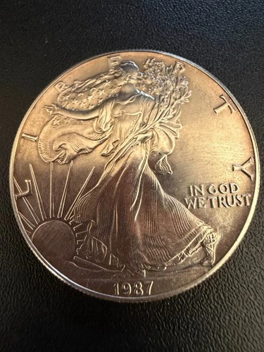 1987 American Silver Eagle Fine Silver Dollar Coin-Uncirculated Ungraded