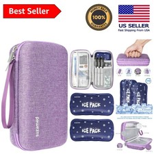Portable EVA Insulation Travel Case for Insulin and Diabetic Supplies - Purple