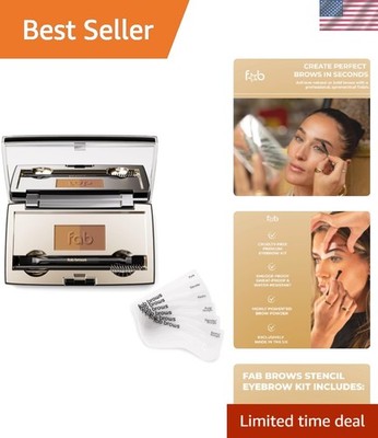 Duo Eyebrow Kit, Ultimate Brow Stencil Kit with Compact Powder Mirror and Eye...