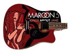 Adam Levine Autographed Maroon 5 Songs About Jane Lp Graphics Acoustic Guitar