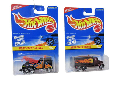 HOT WHEELS Heat Fleet Series #539 FUEL TANKER TRUCK+ #540 RAMBLIN' WRECKER / DW3