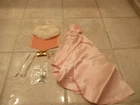 Vintage 1961 Barbie Enchanted Evening Pink Satin Gown Outfit #983 Original Set