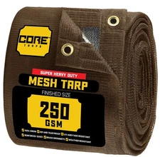 Core Tarps Heavy Duty Mesh Tarp  Sun Shade Cover 60 % Blockage Black/Brown/Green