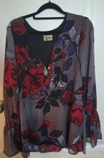 Show Me Your Mumu Perveen Blouse Tunic Beauty and the Rose Floral Smock Size M