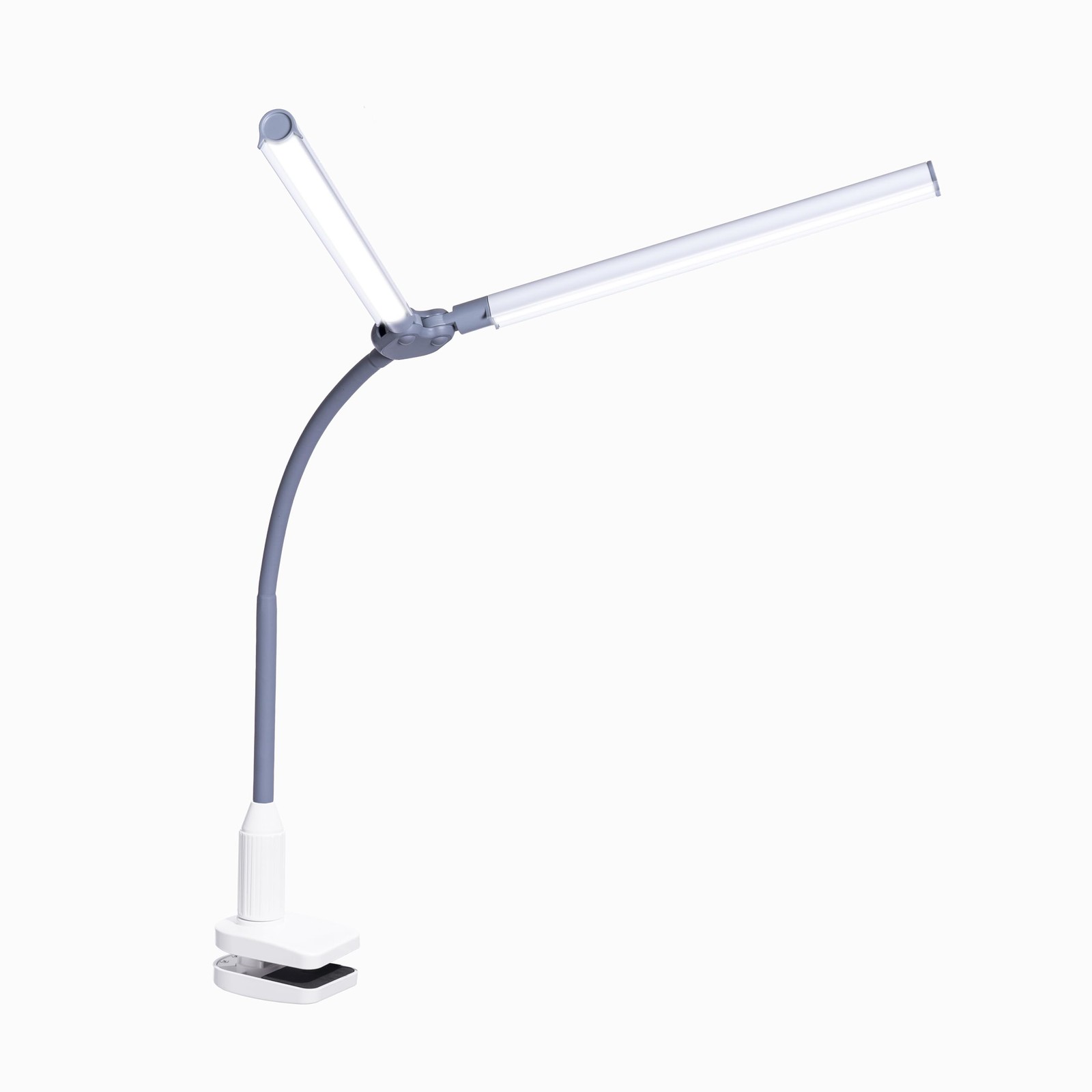 Daylight DuoPro™ Clamp Lamp - High CRI 95+, Double Duo Pro Clamp, White/Grey