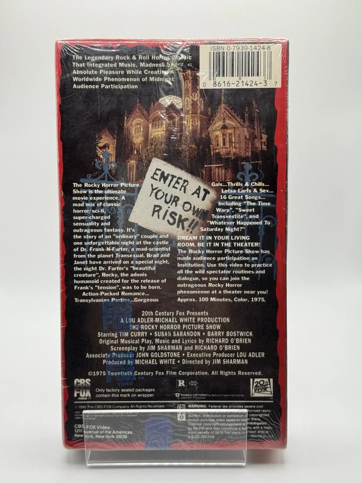 The Rocky Horror Picture Show (VHS, 1990, 15th Anniversary) Red Guard Watermark - Image 2 of 4