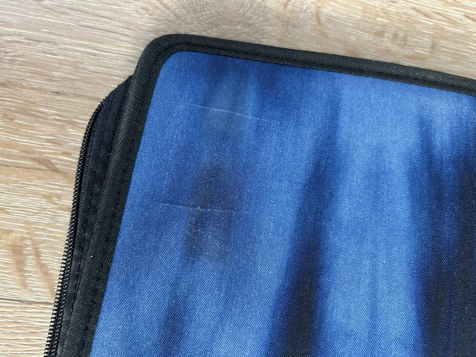 Carpeta con cremallera de 3 anillos diseño tribal vintage Mead de los años 90 coleccionable nueva azul Foto 4 de 4