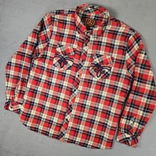 Rock Revival Shirt Men's XL Flannel Button Down Red Plaid Rodeo Western Cowboy