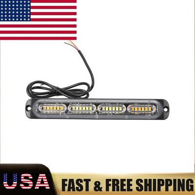 2PCS 12-24V LED Strobe Lights Bar Amber White Emergency Flash For ATV UTV