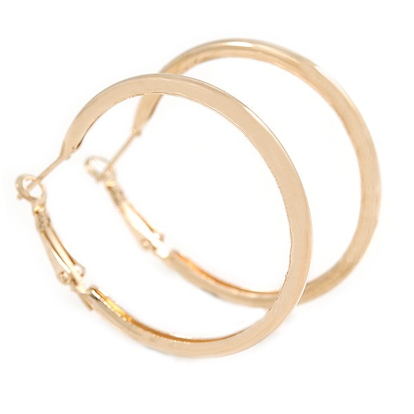 40mm Slick Polished Hoop Earrings In Gold Tone
