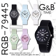 G&B Slim Ultra-Thin Unisex Quartz Watch Plastic Strap Minimalist 30m New