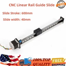 CNC Linear Actuator Nema23 Threaded Lead Motor 1605 Ball Screw 600mm Rail Guide
