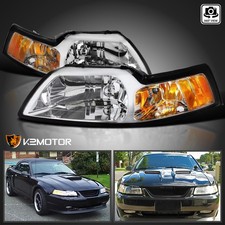 Fits 1999-2004 Ford Mustang Replacement Headlights Head Lamps Leftright 99-04 Fits 1999-2004 Ford Mustang Replacement Headlights Head Lamps Leftright 99-04