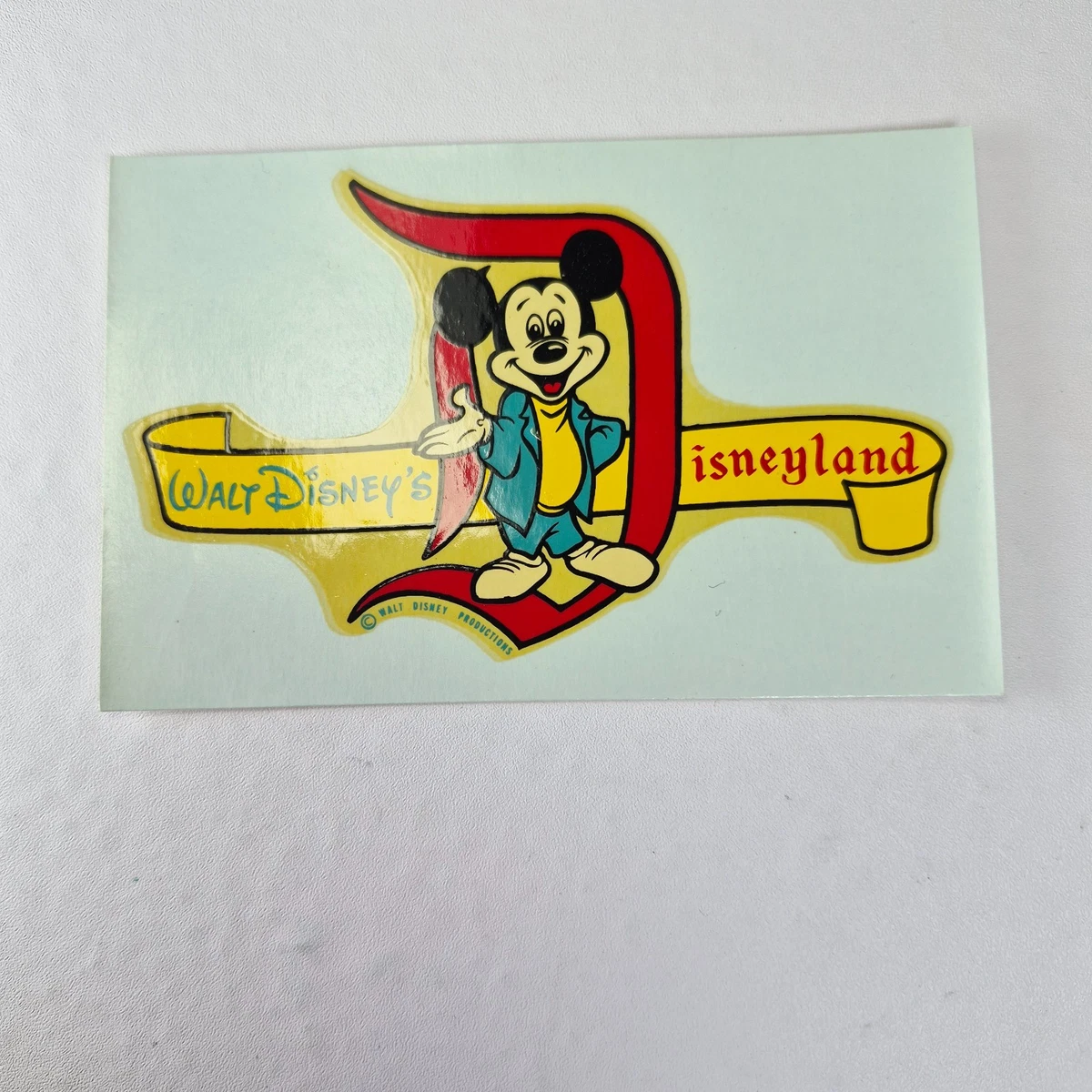 Vintage Disneyland Decal Sticker Mickey Mouse D Logo Travel Walt Disney