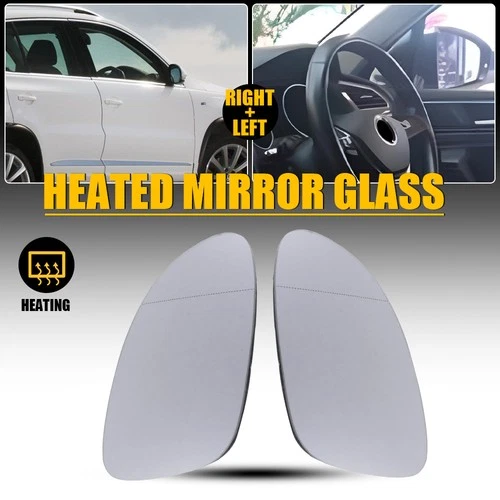 2X Left Right Side Mirror Glass Heated For 2009-2017 VW Tiguan w/Backing Plate C