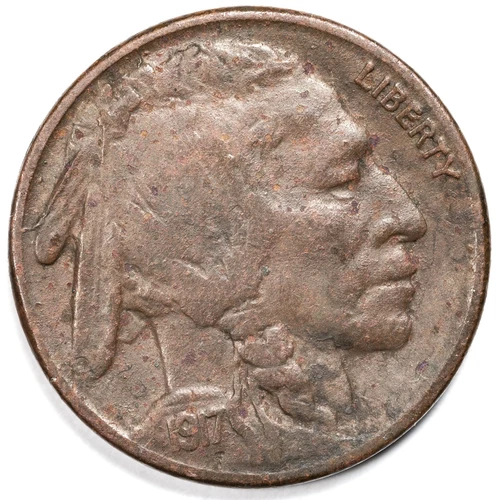 1917-S Buffalo Nickel Extremely Fine (XF) Environmental Damage