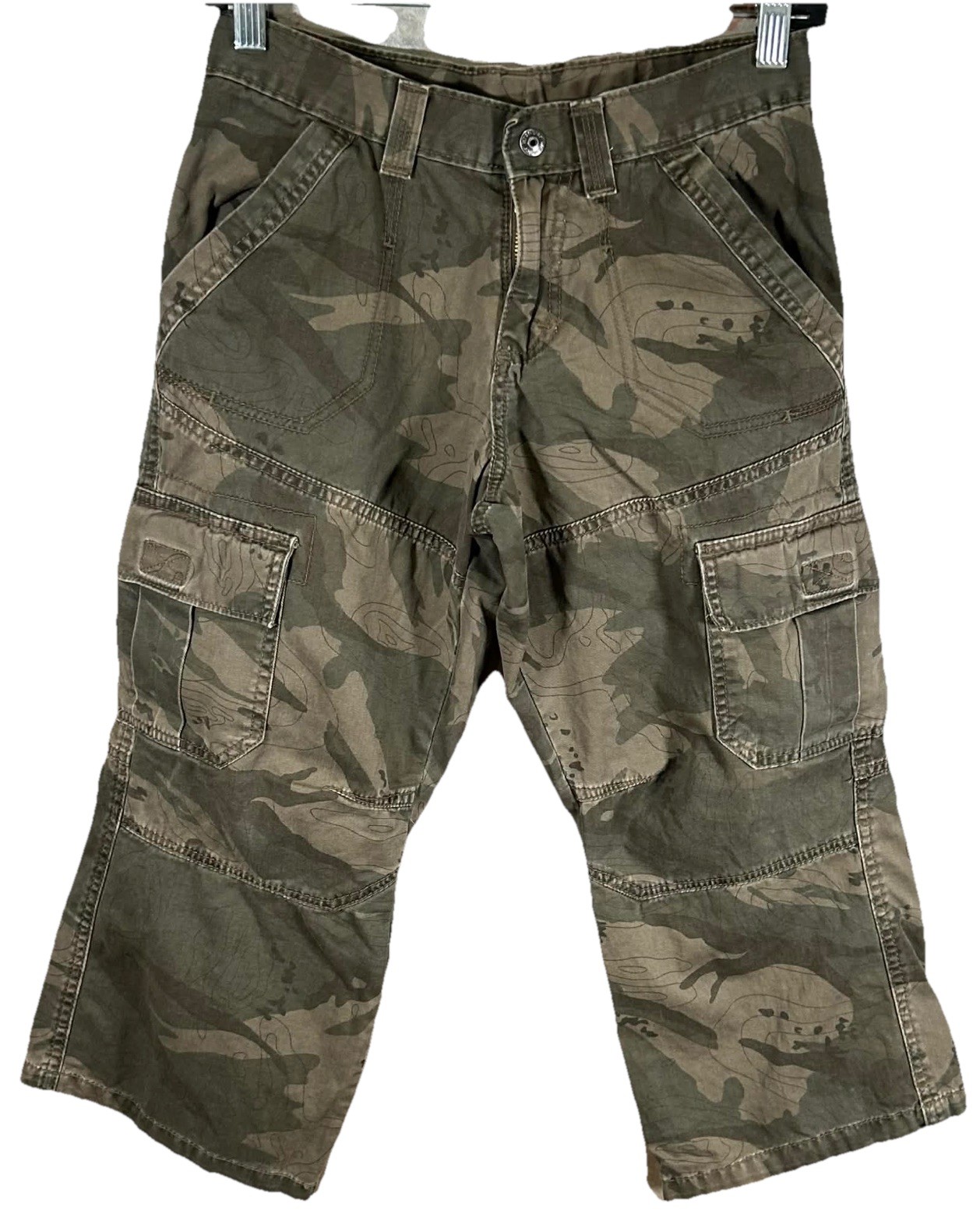 Wrangler Pants Boys Size 8 Husky Camouflage Cargo Youth Kids Green School