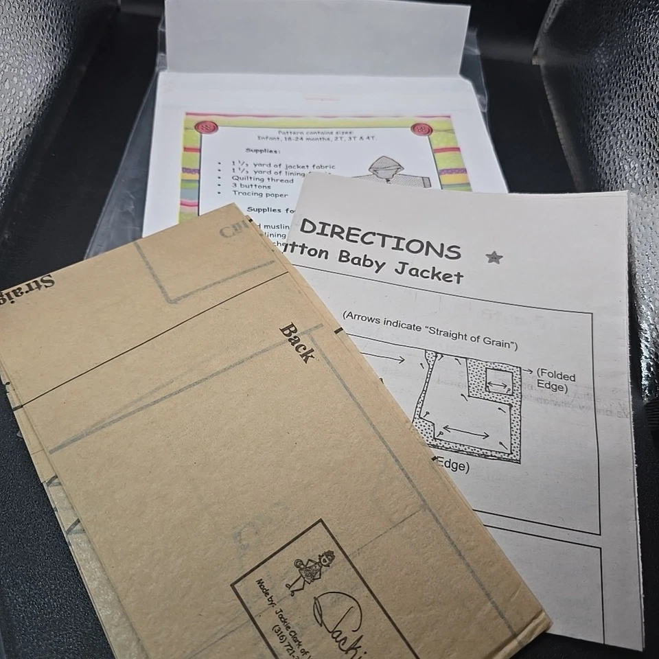 3 Kids Patterns Baby Jacket Hankie Blankie Pet Ladybug Apron Sewing Mix - Image 4 of 4