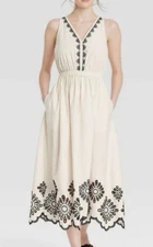 NEW Universal Thread Women's Embroidered Eyelet Maxi Sundress Size XS