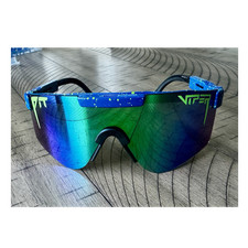 Pit Viper  The Leonardo  Polarized Sunglasses Blue Splatter w/ Box  Extras