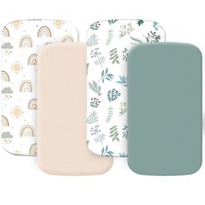 4 Pack Bassinet Sheets 19" x 33" , Compatible with Baby Delight, BabyBond, D...