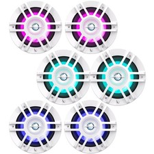 6 x Infinity 6.5" 2-Way Marine Audio Multi-Element White Speaker w/ RGB Lighting