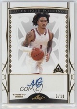 2022-23 Leaf Trinity Holo Gold 3/10 Jalen Hood-Schifino #BA-JHS Auto 0f7h