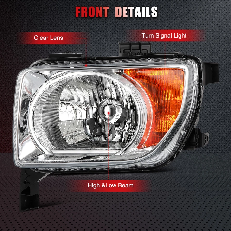 Conjunto de faros izquierda+derecha para Honda Element 2003-2008 par carcasa cromada Foto 3 de 4