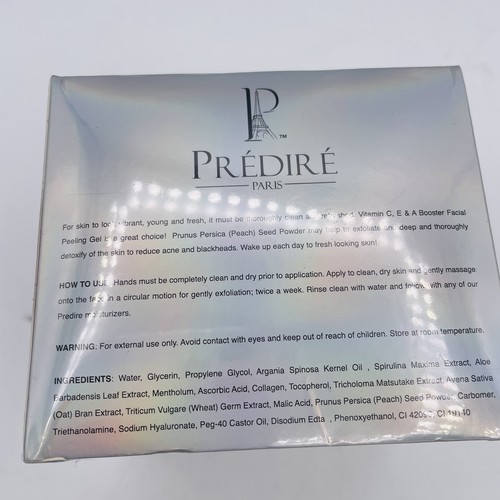 Predire Paris Argan Oil Facial Peeling Gel Vitamins E & A 1.7 FL OZ, NEW Sealed - Picture 3 of 5