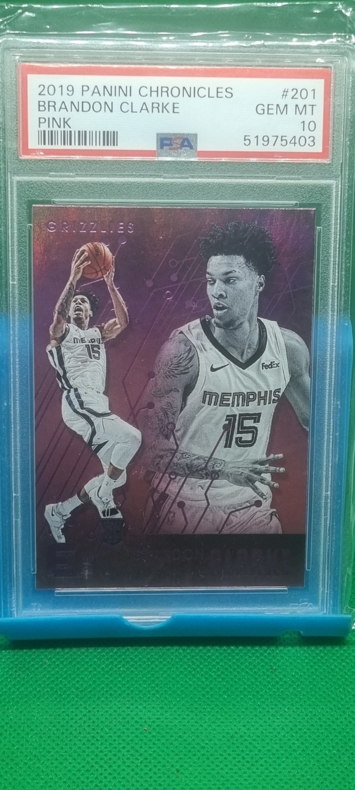 PSA 10 2019 Chronicles Essentials BRANDON CLARKE Pink Rookie RC #201 Memphis Gem