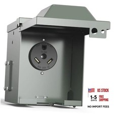30 Amp RV Power Outlet Box, NEMA TT-30R 125V AC, 30 Amp TT-30R Outlet Box