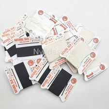 Real Silk Thread Needle White / Black 2m Size 0-16 Pearl Stringing Cord Germany