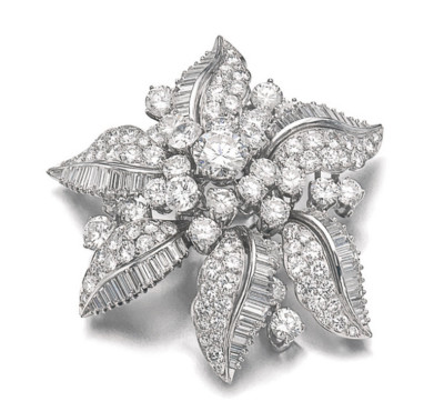 Beautiful Floral Leaf Design 14.35CT Bright White Cubic Zirconia Wedding Brooch