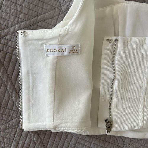 Kookai White Corset Style Cropped Top Size AU 8 - Picture 5 of 5