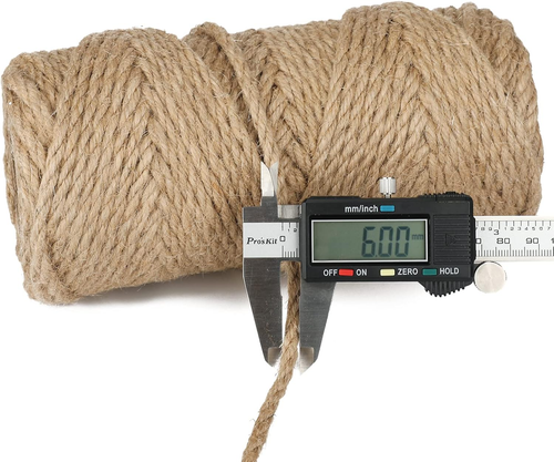 6MM Jute Rope,164Feet Strong and Heavy Duty Jute Twine, Brown Decoration Hemp Tw - Picture 2 of 12