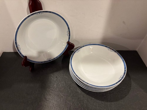 Set of 6 Porcelaine de Sologne Limoges Alhambra Blue 7" Salad Bowls - Picture 2 of 4