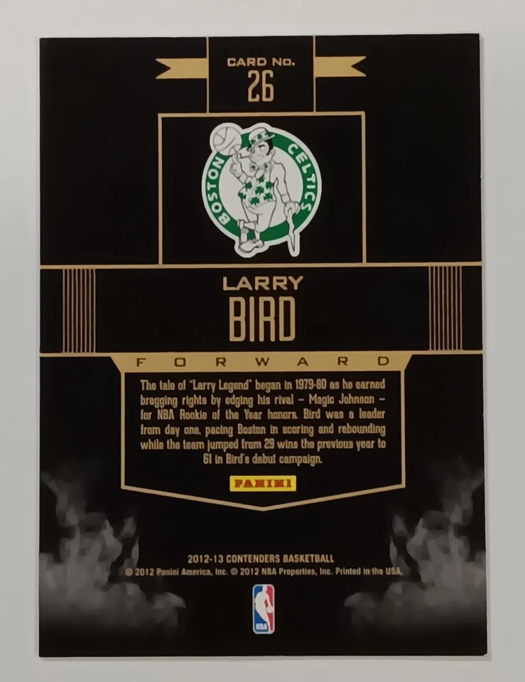 2012-13 Panini Contenders Rookie Remembrance #26 Larry Bird - Boston Celtics - Image 2 of 2