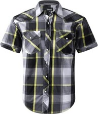 Men's Western Snap Casual Shirt Two Pocket Short Sleeve Shirt