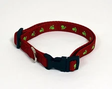 NEW 5/8" W Nylon Dog Paw Printed Collar Small 11-16"