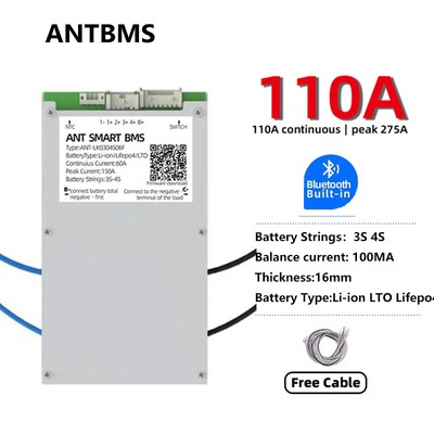 ANT Smart BMS 3S 4S 275A LiFePo4 Li-ion Battery Built-in Bluetooth Balance Board
