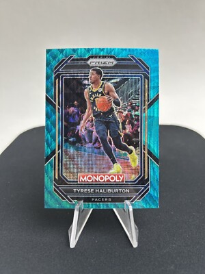 2022-23 Panini Prizm Monopoly Teal Wave #34 Tyrese Haliburton