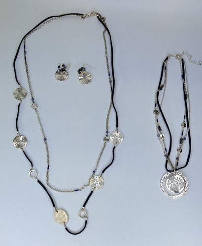 Costume Jewelry Lot Necklaces Bracelets Earrings Silver Sand Dollar Blue - 第 1/5 張圖片