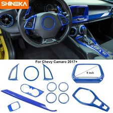 12pcs Full Interior Cover Trim Kits Accessories for Chevy Camaro 2017+ Blue