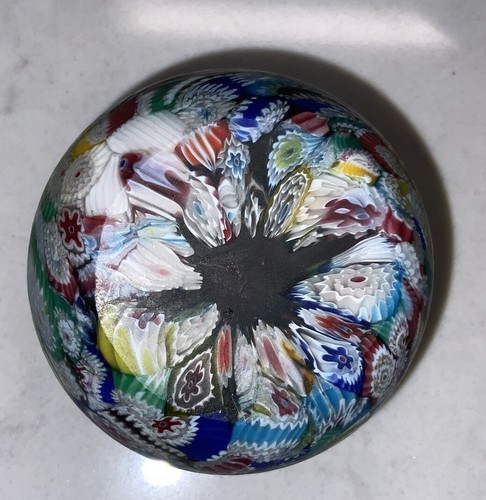 Vintage Murano Milliefiori Multicolored Art Glass Decorative Paperweight - Picture 4 of 7