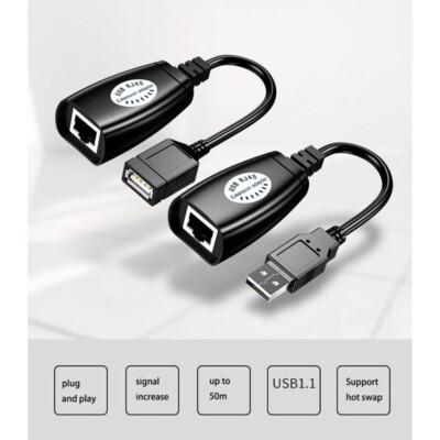 USB To RJ45 Extender Via Cat6 Ethernet Cable for Mouse Keyboard Usb Flash Drive
