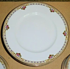 5 Bernardaud & Co Limoges France Porcelain Luncheon Plates - Chamberry - 8 3/8"