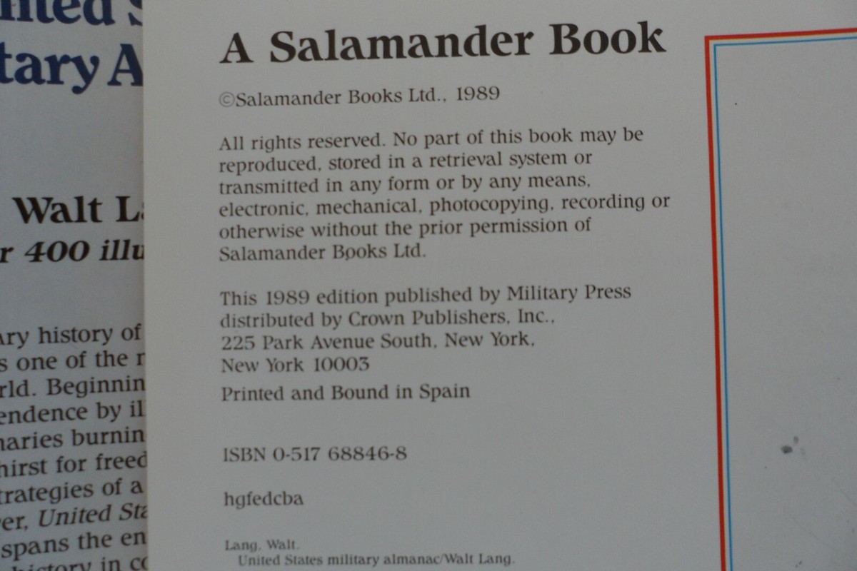 United States Military Almanac- Compendium of Over 200 Years of