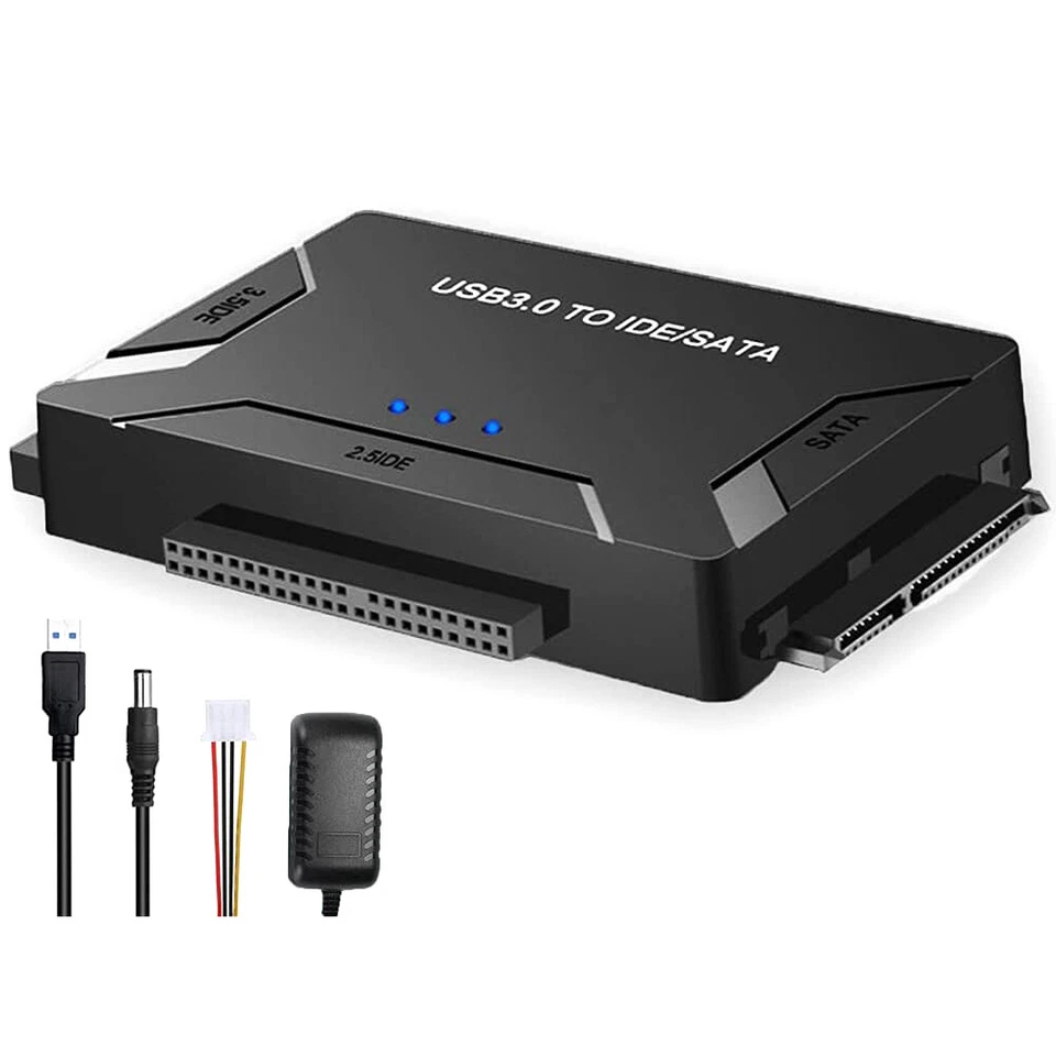 USB 3.0 to IDE&SATA Converter External Hard Drive Adapter 2.5" 3.5" Cable Kit UK - Image 3 of 4